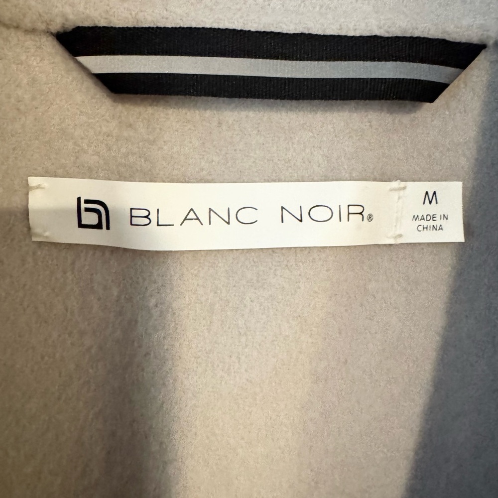 Blanc Noir Draped Tech Wool Coat Blazer Gray/Black 100% Wool Size Medium - Picture 5 of 11